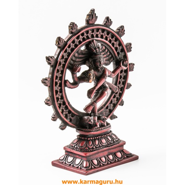 Táncoló Shiva, vörös színű, rezin szobor - 23 cm