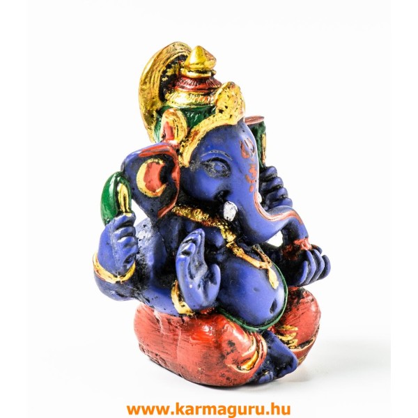 Ganesha kézzel festett rezin szobor - 7 cm