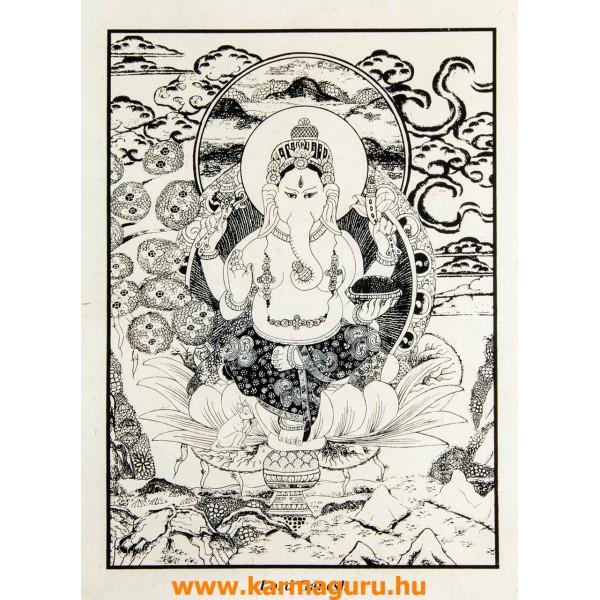Ganesha  mártott papír (LOKTA) falikép