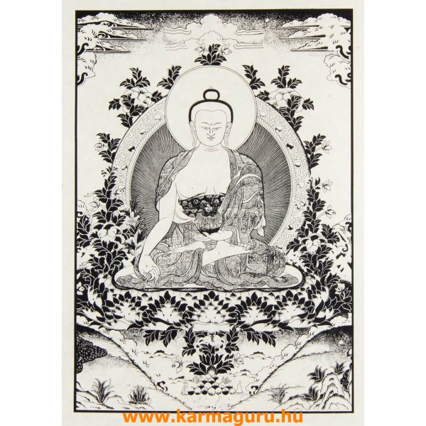 Gyógyító Buddha mártott papír (LOKTA) falikép