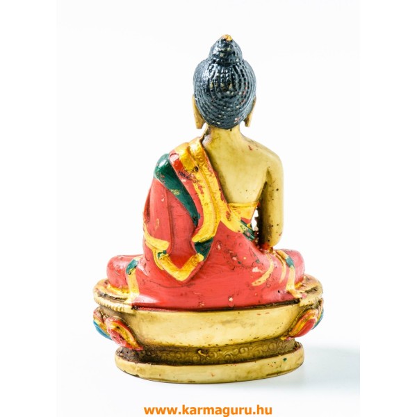 Shakyamuni Buddha kézzel festett rezin szobor - 11 cm