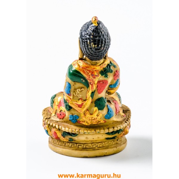 Áldó Buddha kézzel festett rezin szobor - 9 cm