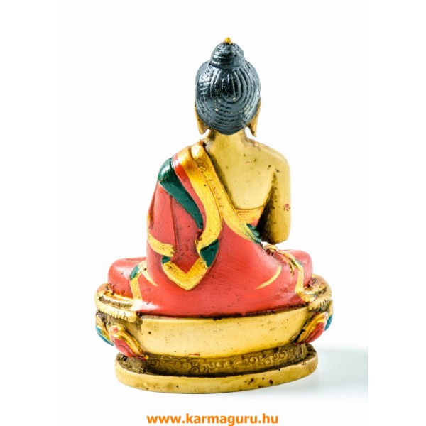 Áldó Buddha kézzel festett rezin szobor - 12 cm
