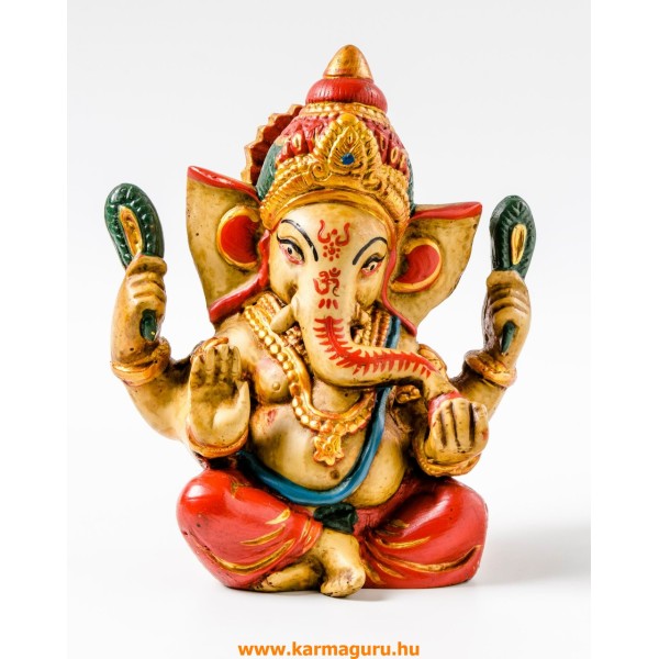 Ganesha kézzel festett rezin szobor - 15 cm