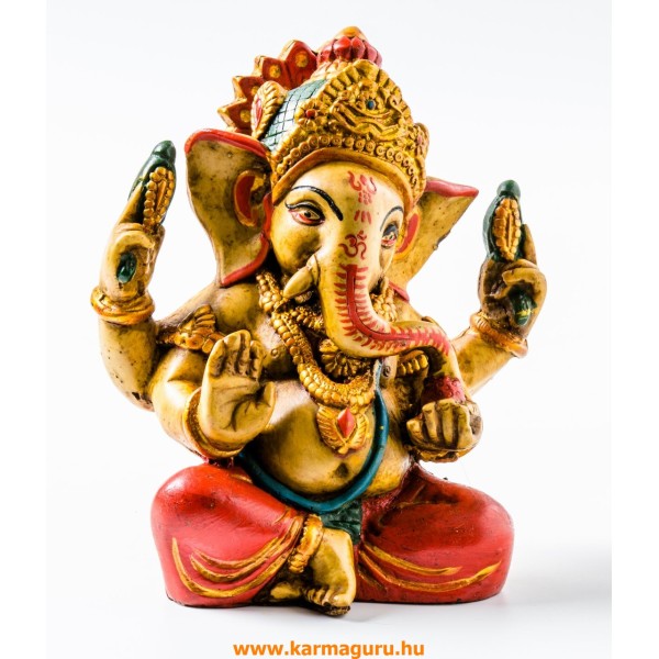 Ganesha kézzel festett rezin szobor - 19 cm