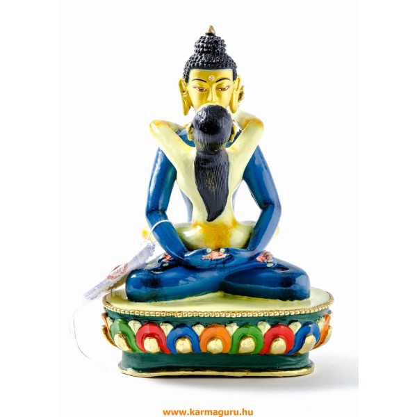 Buddha és Shakti (Samantabhadra) aranyozott szobor különlegesség - 17 cm
