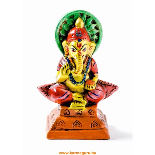 Ganesha színes kerámia szobor - 11 cm
