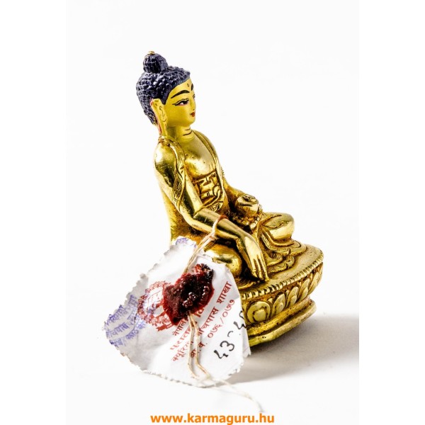 Shakyamuni Buddha aranyozott szobor - 8 cm