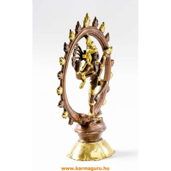 Táncoló Shiva réz szobor, arany-bronz- 24,5 cm