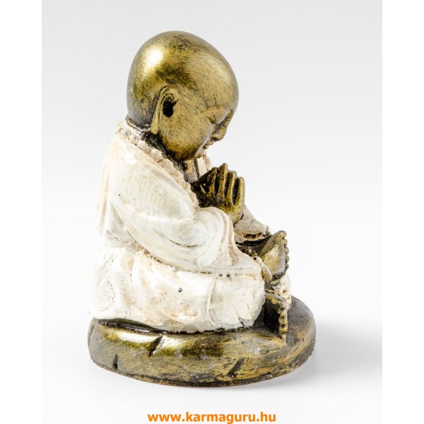 Imádkozó szerzetes színes rezin szobor - 10 cm