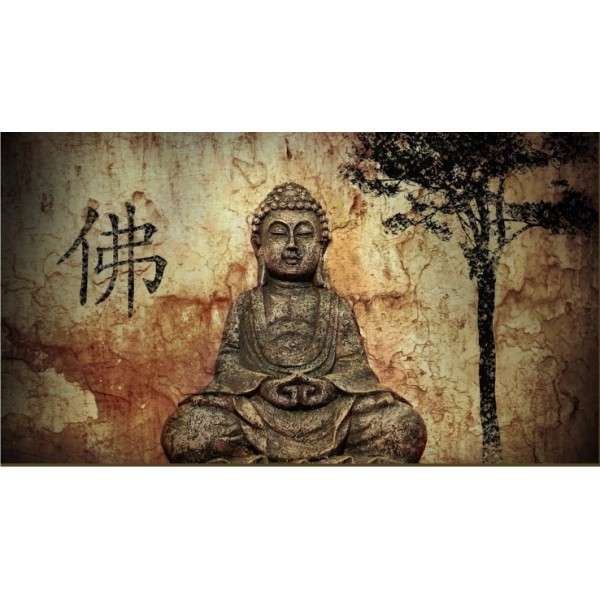 Antik, fekvő Buddha kép választható kivitelben (vászonkép, vakkeretes vászonkép, falmatrica)