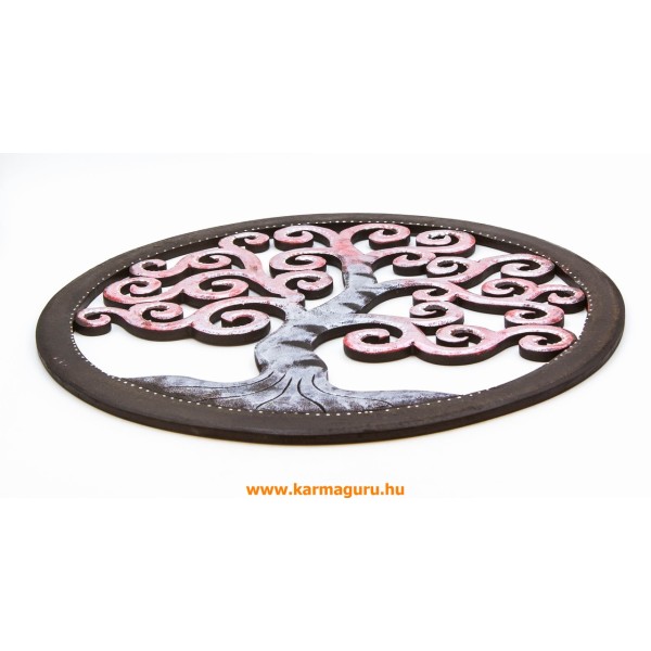 Fa fali függő Életfával- barna-rózsaszín - 40 cm