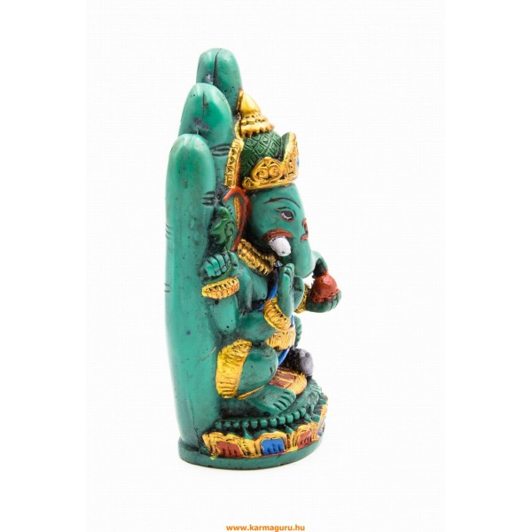 Ganesha kézben kézzel festett rezin szobor - 15 cm