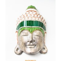 Buddha maszk fehér színű mozaik berakással - 40 cm