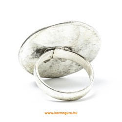 Jin-jang gyűrű, korall, lápisz, türkiz berakással