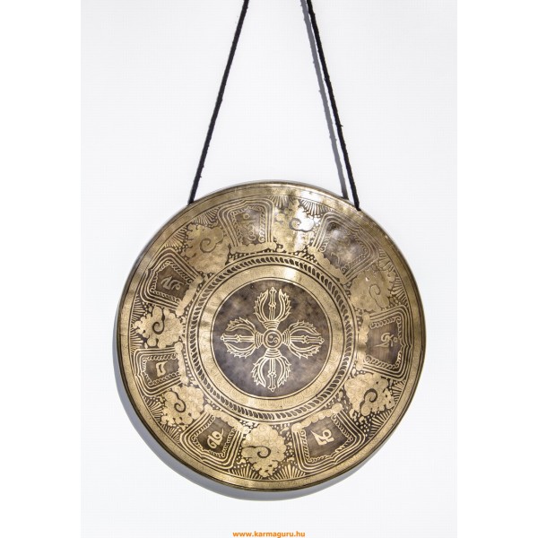 Peremes, 7 fémes gong, mantrás - 36 cm, 1417 gramm