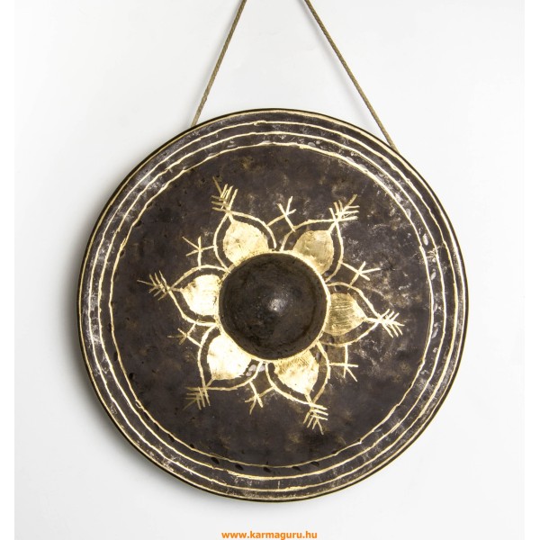 Peremes, 7 fémes gong, vastag falú, díszes - 29 cm, 1128 gramm