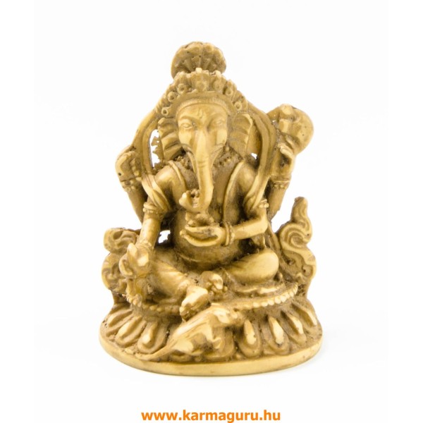 Ganesha, csont színű rezin szobor - 8 cm