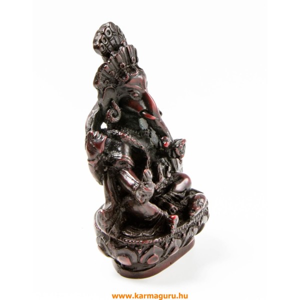 Ganesha, vörös színű rezin szobor - 11 cm