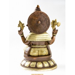 Ganesha réz szobor, barna - arany - 40 cm