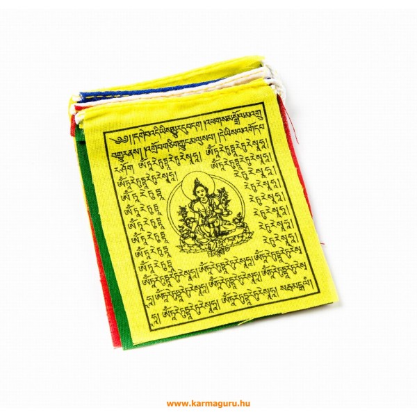 Mini tibeti Zöld Tara imazászló 