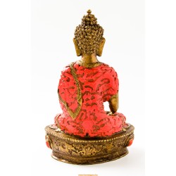 Shakyamuni Buddha színes rezin szobor - 26 cm