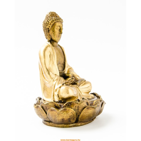 Amitabha Buddha lótuszon színes rezin szobor - 14 cm