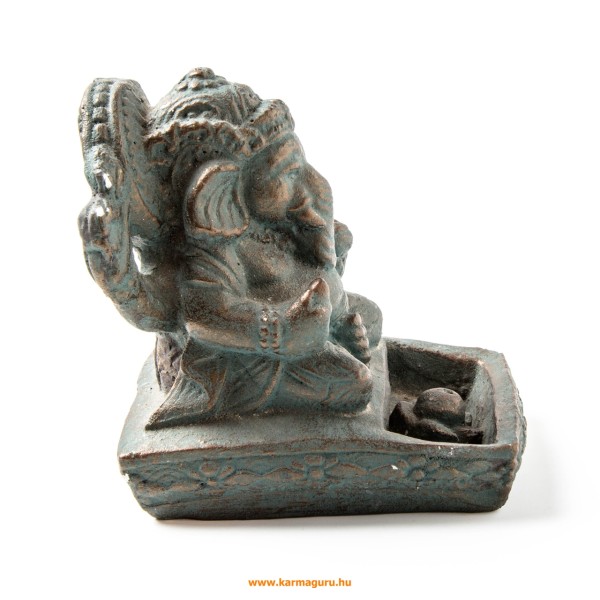 Ganesha kő szobor, füstölő égető - 12 cm