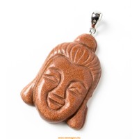 Goldstone Buddha fej kristály medál