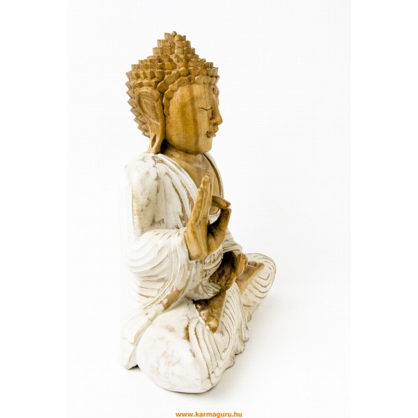 Tanító Buddha fa faragott szobor - 35 cm