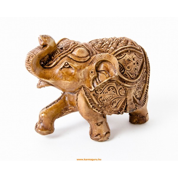 Elefánt gyanta szobor - antikolt, 9 cm
