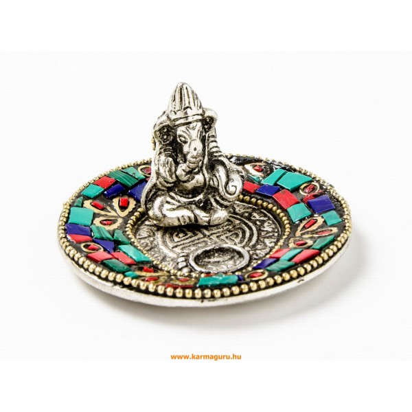 Alumínium füstölő égető, kerek - Ganesha, színes 