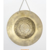 Lapos, 7 fémes gong - 31,5 cm mintás, 866 gramm