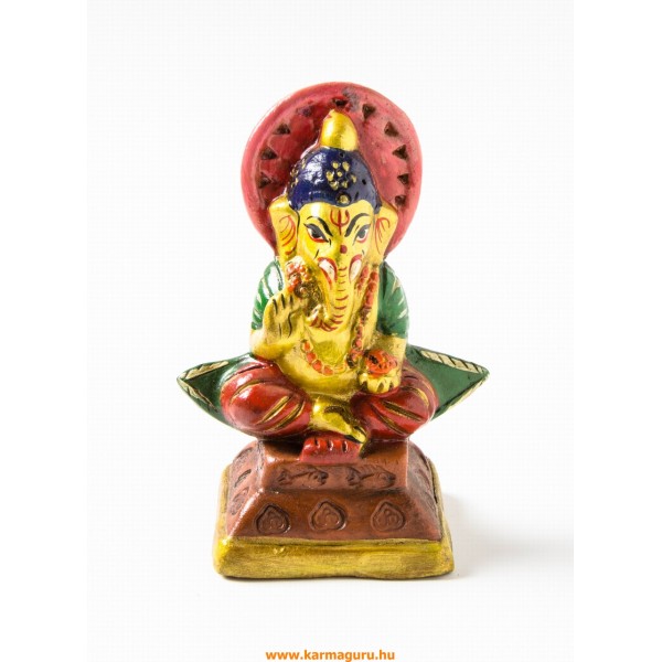 Ganesha színes kerámia szobor - 11 cm