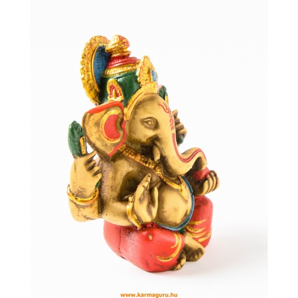Ganesha kézzel festett rezin szobor - 12 cm