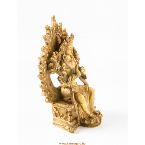 Maitreya Buddha szobor rezin csont színű - 14 cm