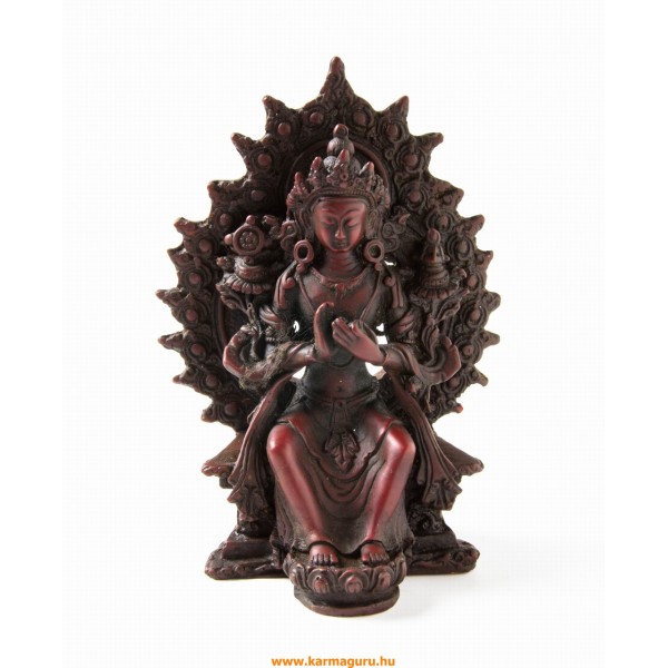 Maitreya Buddha szobor rezin vörös színű - 14 cm