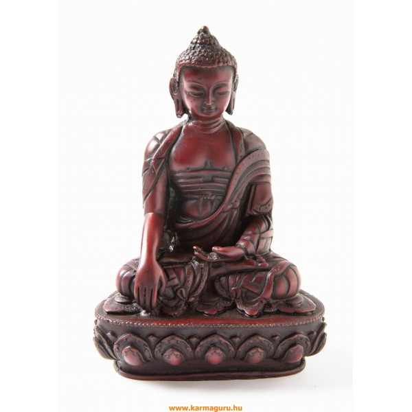 Shakyamuni Buddha, vörös színű rezin szobor - 17 cm