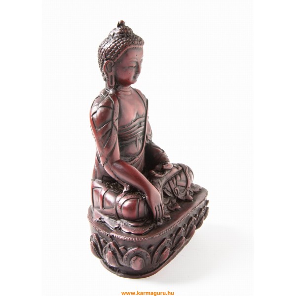 Shakyamuni Buddha, vörös színű rezin szobor - 17 cm
