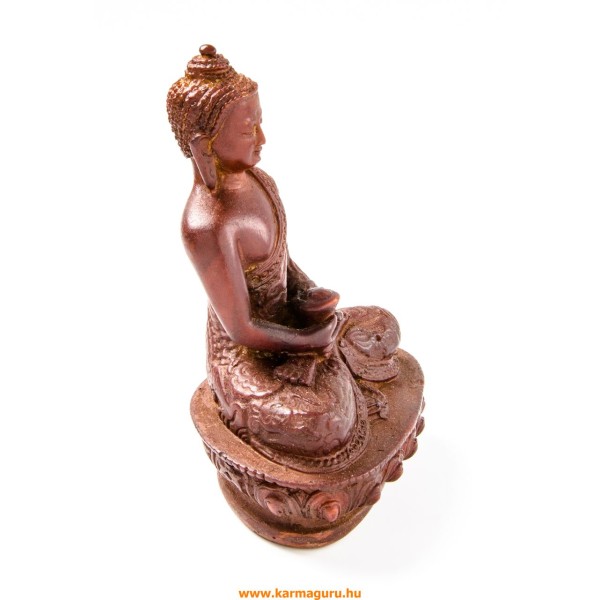 Amitabha Buddha rózsafa színű rezin szobor - 13 cm