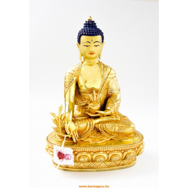 Gyógyító Buddha teljesen aranyozott szobor különlegesség - 34 cm - Gyógyítás