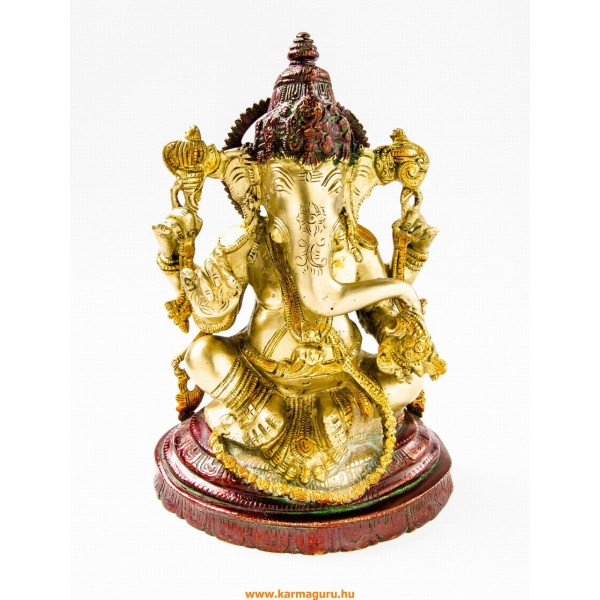 Ganesha réz szobor, arany-vörös - 27 cm