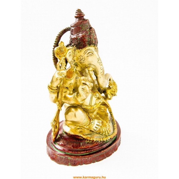 Ganesha réz szobor, arany-vörös - 27 cm