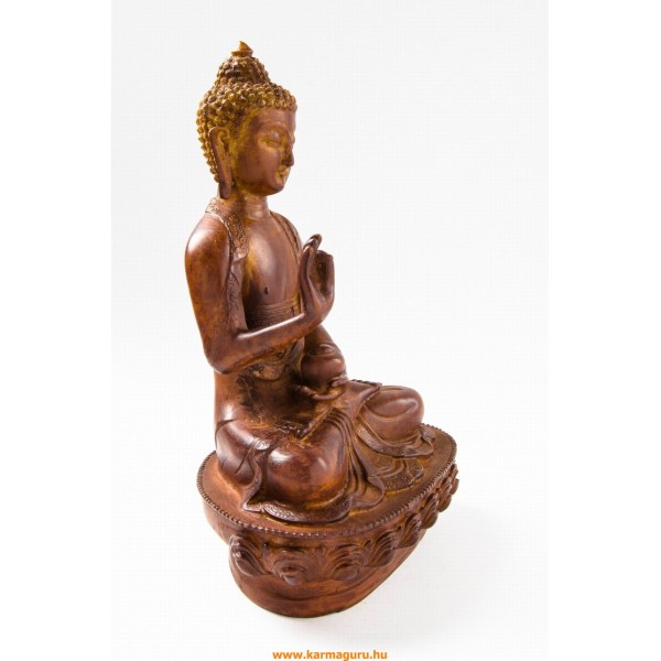 Áldó Buddha szobor, rózsafa színű - 29 cm