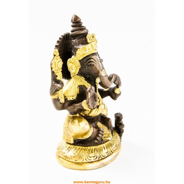 Ganesha réz szobor, arany-bronz - 12 cm