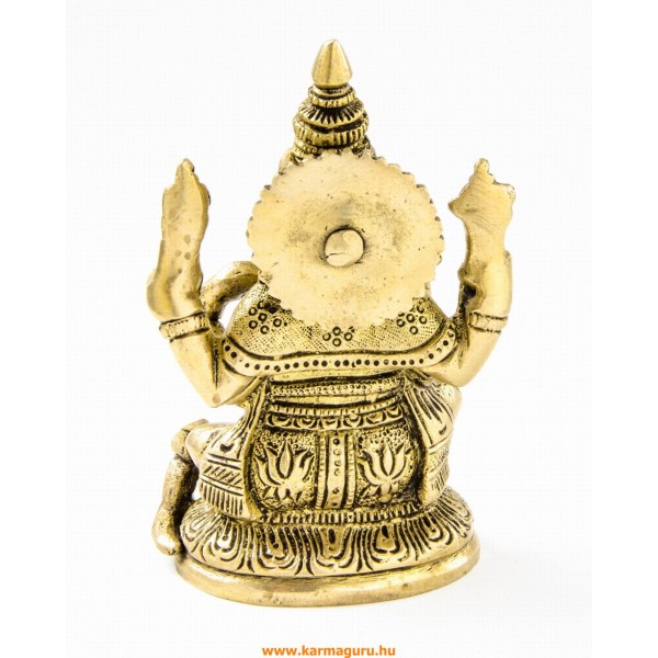 Ganesha réz szobor, matt sárga - 12 cm