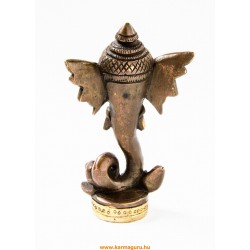 Ganesha absztrakt réz szobor, arany-bronz - 12 cm