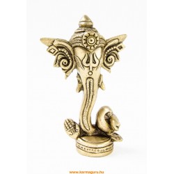 Ganesha absztrakt réz szobor, matt sárga - 12 cm