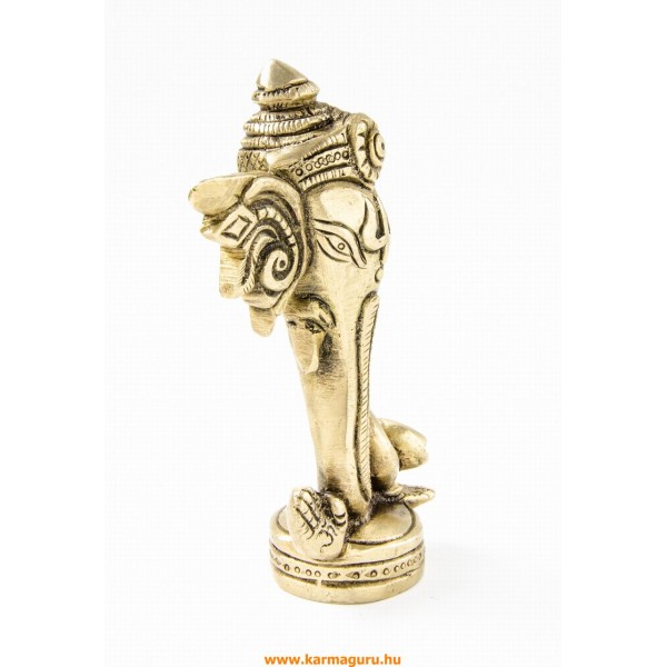 Ganesha absztrakt réz szobor, matt sárga - 12 cm