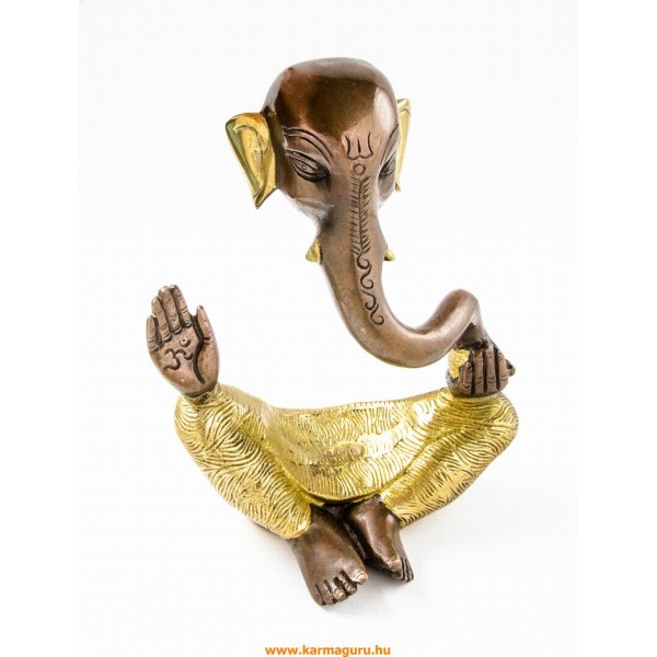 Ganesha absztrakt réz szobor, arany-bronz - 20 cm